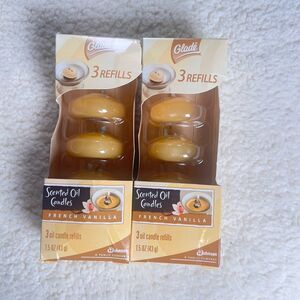 (2)Glade Scented Oil Candle Refills French Vanilla 3 Ct Long-Lasting Fragrance